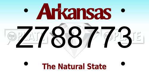 Z788773 Arkansas License Plate