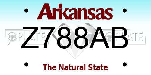 Z788AB Arkansas License Plate