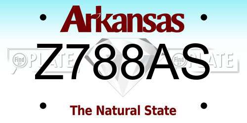Z788AS Arkansas License Plate