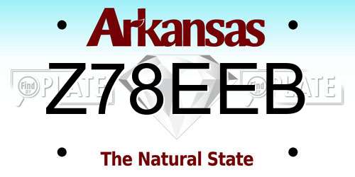 Z78EEB Arkansas License Plate