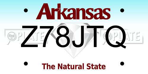 Z78JTQ Arkansas License Plate