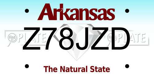 Z78JZD Arkansas License Plate