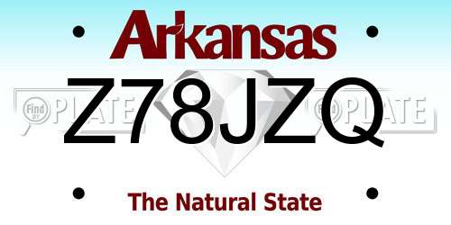 Z78JZQ Arkansas License Plate