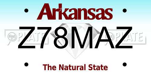 Z78MAZ Arkansas License Plate