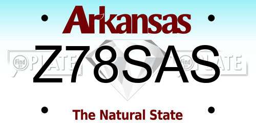 Z78SAS Arkansas License Plate