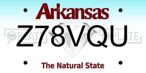 Z78VQU Arkansas License Plate