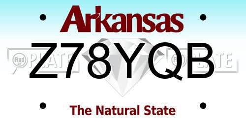 Z78YQB Arkansas License Plate