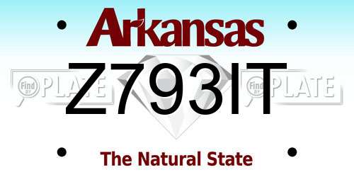 Z793IT Arkansas License Plate