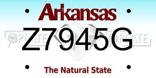 Z7945G Arkansas License Plate