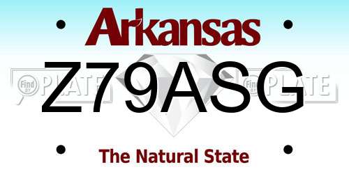 Z79ASG Arkansas License Plate