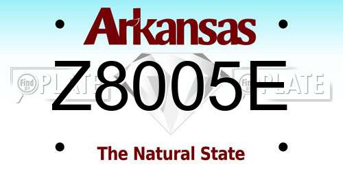 Z8005E Arkansas License Plate
