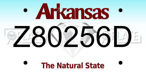 Z80256D Arkansas License Plate