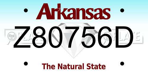Z80756D Arkansas License Plate