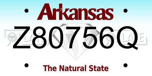 Z80756Q Arkansas License Plate