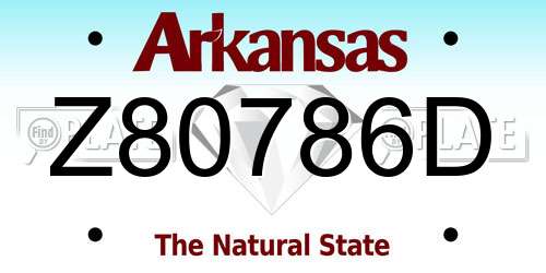 Z80786D Arkansas License Plate