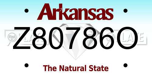 Z80786O Arkansas License Plate