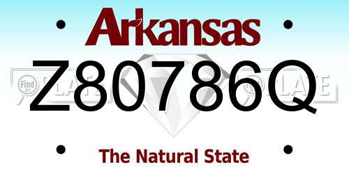 Z80786Q Arkansas License Plate