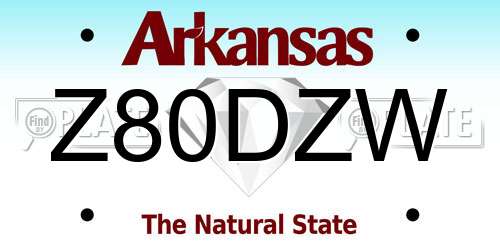Z80DZW Arkansas License Plate