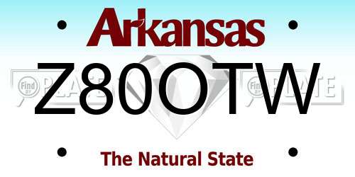Z80OTW Arkansas License Plate