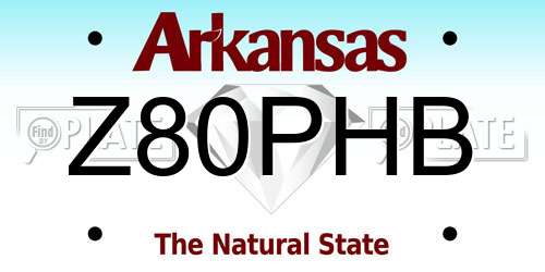 Z80PHB Arkansas License Plate