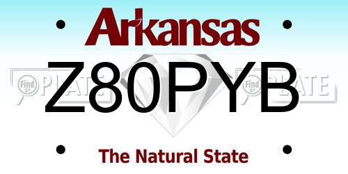 Z80PYB Arkansas License Plate
