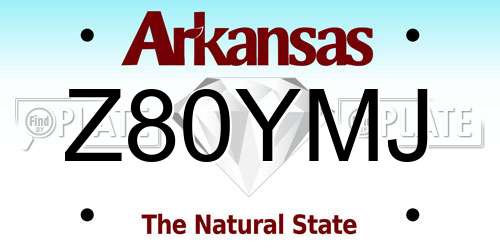 Z80YMJ Arkansas License Plate
