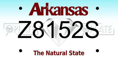 Z8152S Arkansas License Plate