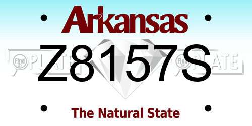 Z8157S Arkansas License Plate