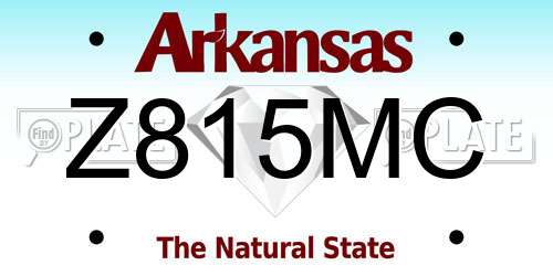 Z815MC Arkansas License Plate