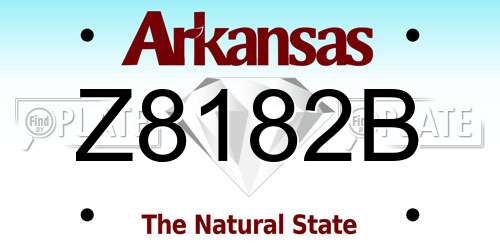 Z8182B Arkansas License Plate
