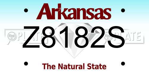Z8182S Arkansas License Plate