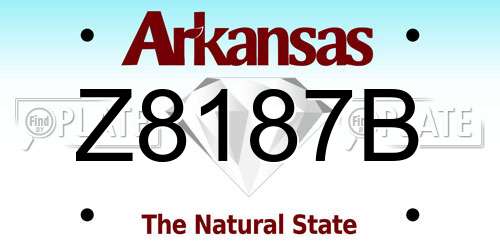 Z8187B Arkansas License Plate