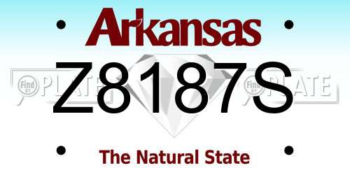 Z8187S Arkansas License Plate
