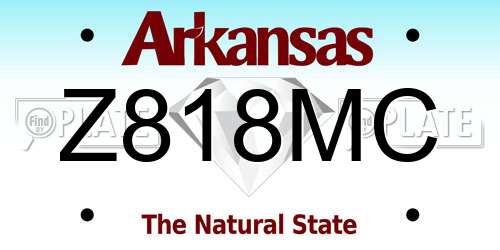 Z818MC Arkansas License Plate