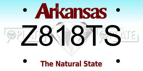 Z818TS Arkansas License Plate