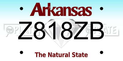Z818ZB Arkansas License Plate
