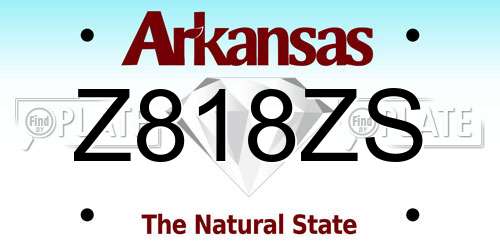 Z818ZS Arkansas License Plate