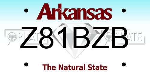 Z81BZB Arkansas License Plate