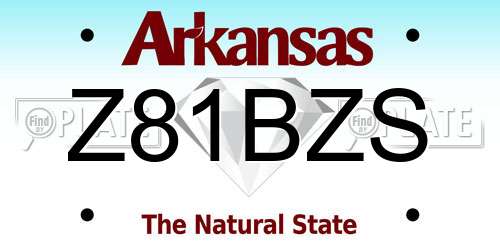 Z81BZS Arkansas License Plate