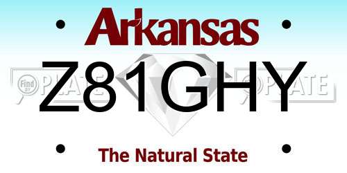 Z81GHY Arkansas License Plate