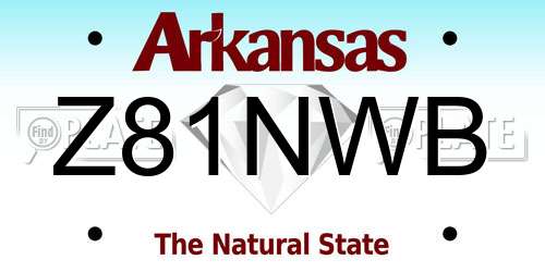 Z81NWB Arkansas License Plate