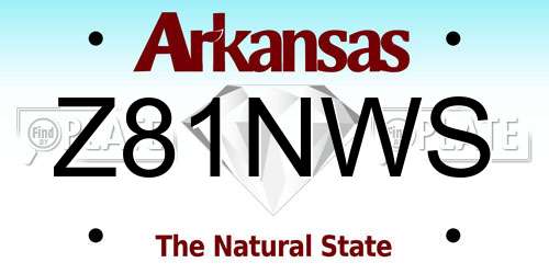 Z81NWS Arkansas License Plate