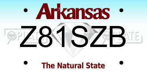 Z81SZB Arkansas License Plate
