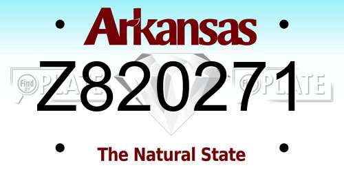 Z820271 Arkansas License Plate