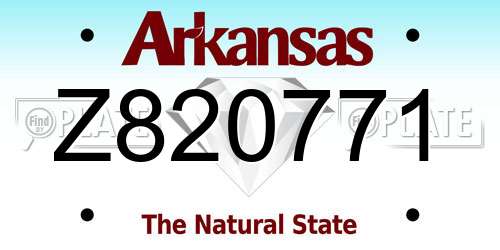Z820771 Arkansas License Plate