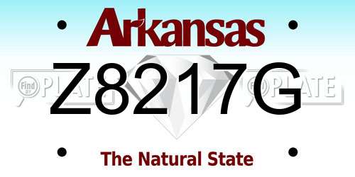 Z8217G Arkansas License Plate