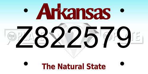 Z822579 Arkansas License Plate