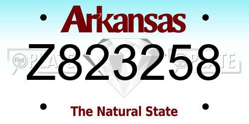 Z823258 Arkansas License Plate