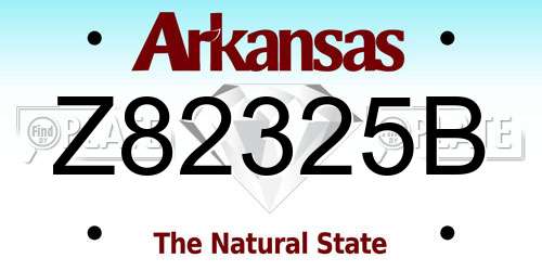 Z82325B Arkansas License Plate