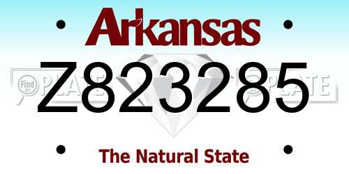 Z823285 Arkansas License Plate